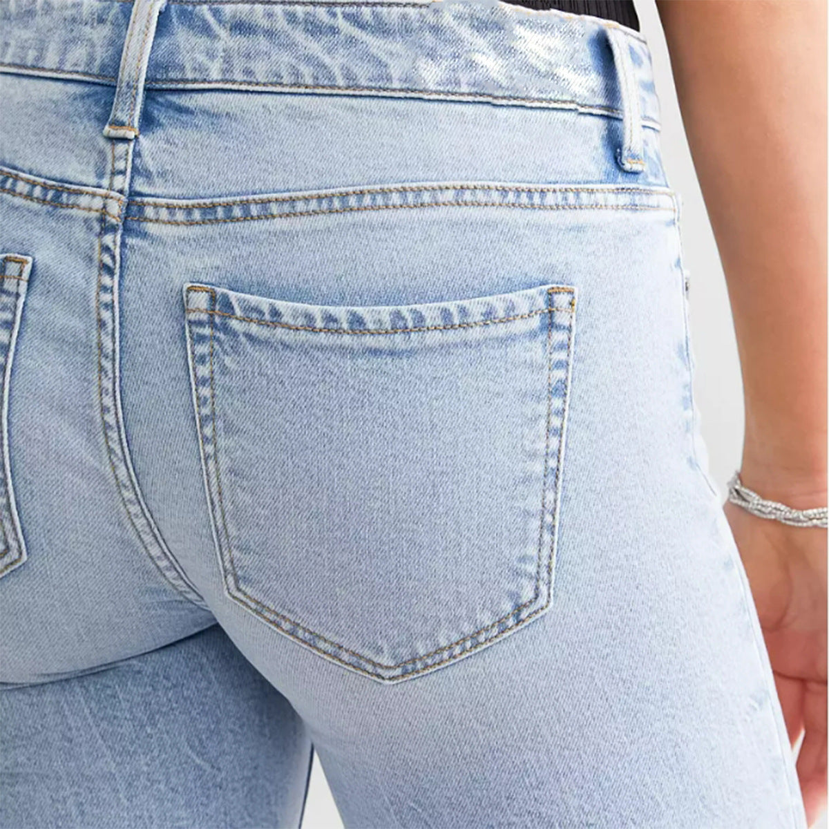 Women's Blue High Waist Straight Micro Elastic Jeans