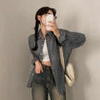 Women's Casual Loose Classic Plaid Fashion Shirt