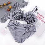 Lace embroidered brassiere bra