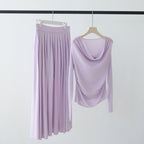 Tencel Blended Silk Long Sleeve Swing Collar Design High-grade Blouse