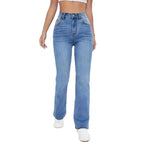 European And American Style Women Skinny Light Blue Jeans For Women Slim-fit Figure Flattering Pants Trendy