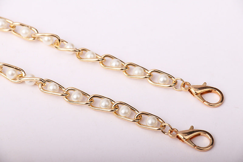 Bag Chain  Metal Pearl Women's Sweet Shoulder Strap