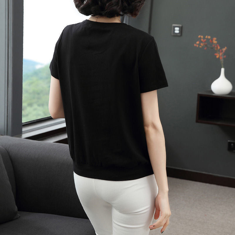 Middle-aged Mom Geometric Pattern Printed Top