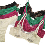 French Foreign Trade Sexy Glossy Bra Lace Edge Hollow Out Bra Set Hot Ultra-thin Breasts Contracting Bra