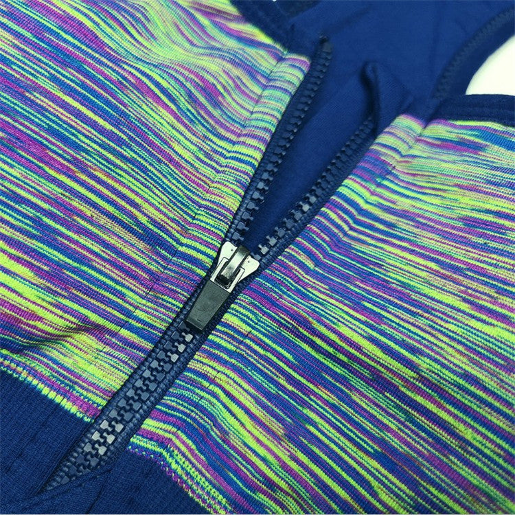 Segment dye zip bra