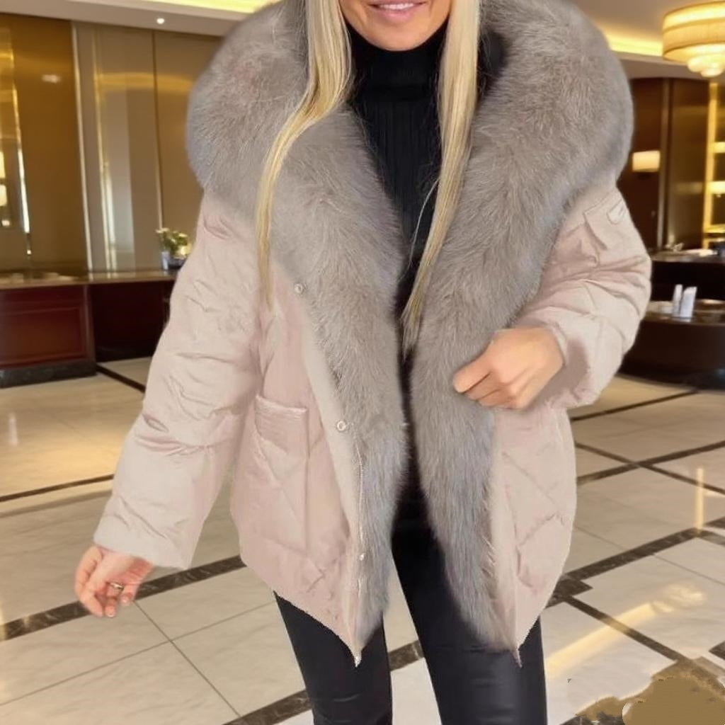 Fashion Women's Wear Mid-length Hooded Cotton Jacket